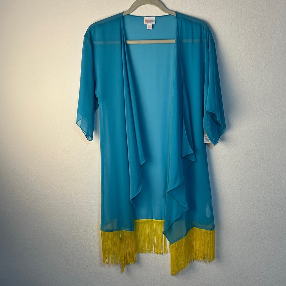 LuLaRoe S Monroe waterfall kimono with fringe